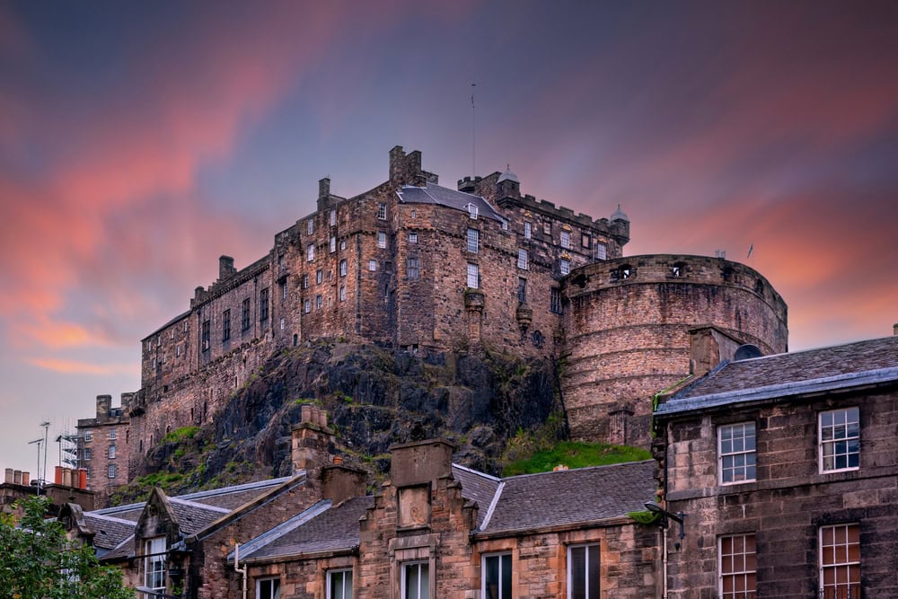 Edinburgh Castle Sunset Sky