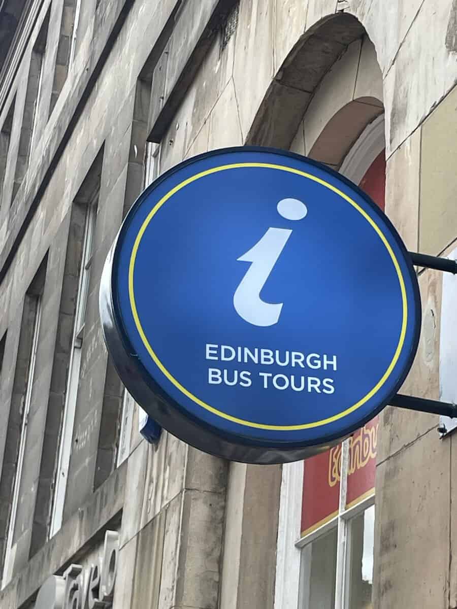 Edinburgh Bus Tours Sign