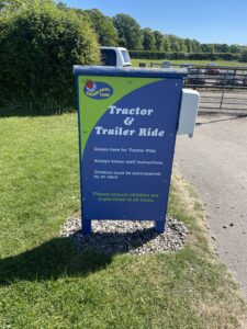 Tractor and Trailer Ride Sign Briarlands Farm