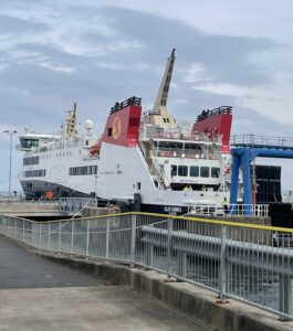 Glen Sannox ready to leave Troon Harbour for Arran